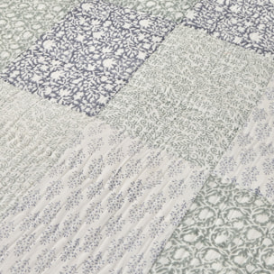 Colcha acolchada patchwork Block color azul 100% Algodón