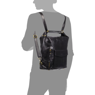 Irene Borsa a Spalla Zaino Donna.Pelle Autentica Scamosciata Lavata a Pietra