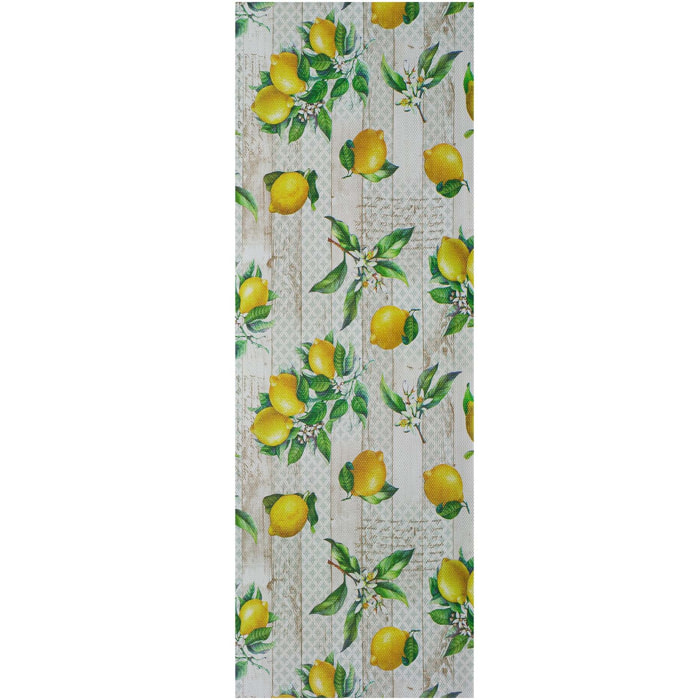 SALLY Alfombra vinílica de cocina dibujos con limones en multicolor, varias medidas disponibles.