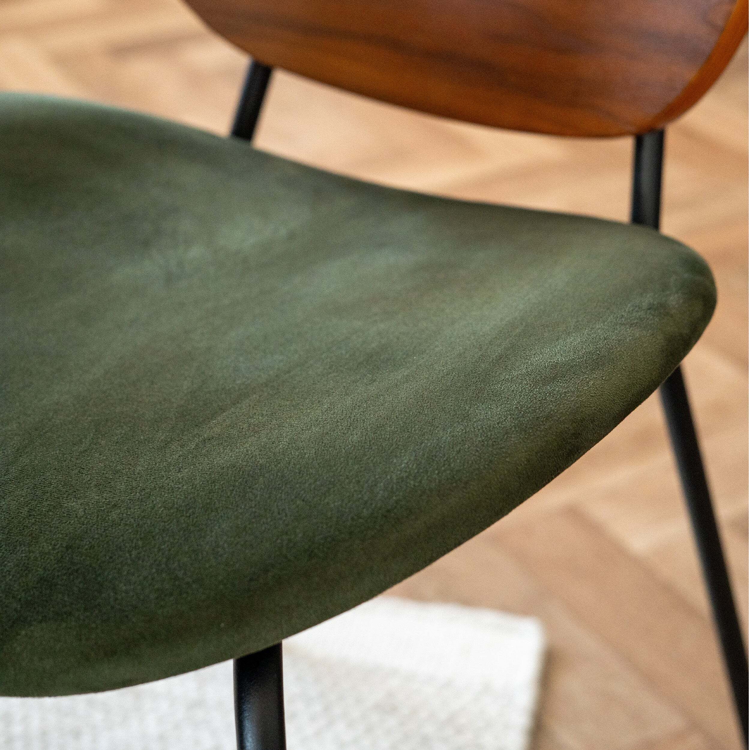 Lot de 2 chaises en velours vert kaki - Simone
