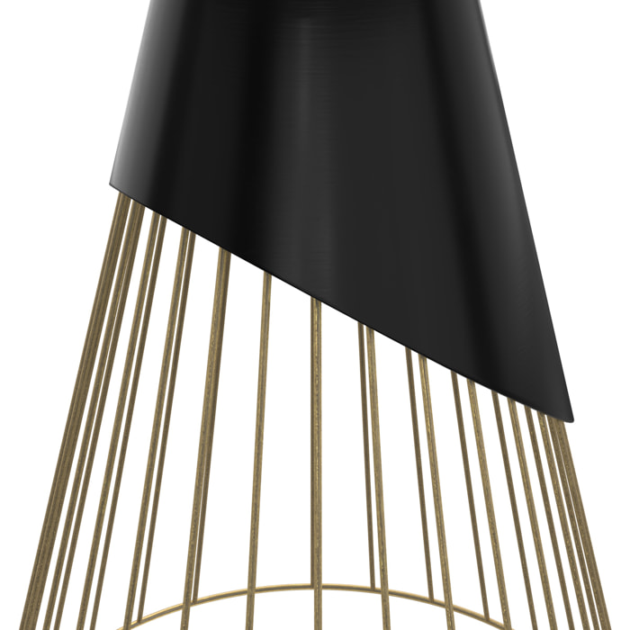 Table d'appoint ronde en métal noir et laiton D45 cm - Corry