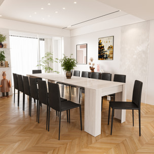 Tavolo Consolle Allungabile Oslo Plus Fino A 3 Metri Tavolo 14 Posti Salvaspazio Multiposizione Design Moderno Elegante 78x51x90 cm Bianco frassino
