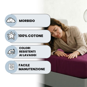 LENZUOLO SOTTO CON ANGOLI MAX COLOR, 100% COTONE MADE IN ITALY