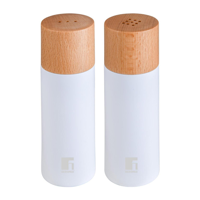 Bergner NATURALLY Juego de Salero + Pimentero en madera Ø5x15,3cm