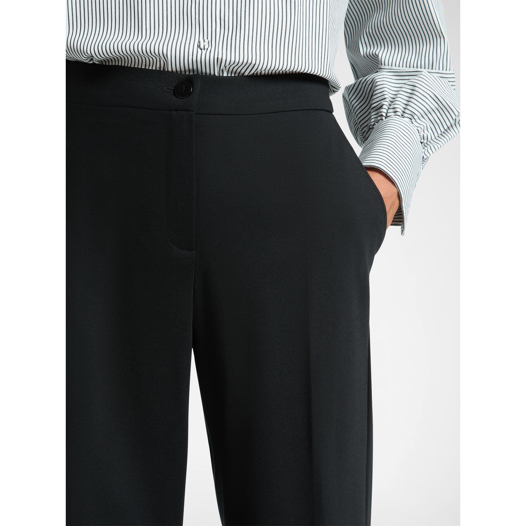 Elena Mirò - Pantalones de hombre en punto milanés - Negro