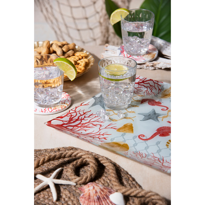 Set 6 sottobicchieri Excelsa – Coral, Dolomite Multicolore