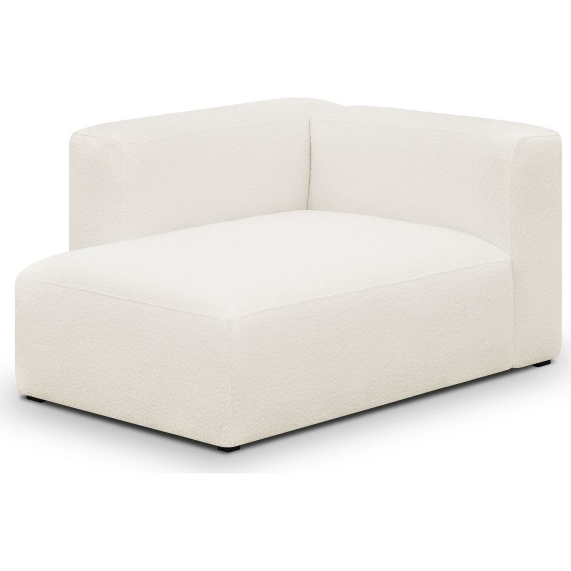 Canapé d'angle à gauche modulable 5 places en tissu bouclette - MODULO
