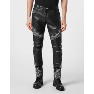 PHILIPP PLEIN Leather Trousers PAISLEY