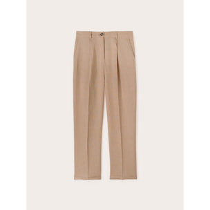 Motivi - Pantaloni regular in lino viscosa - Beige