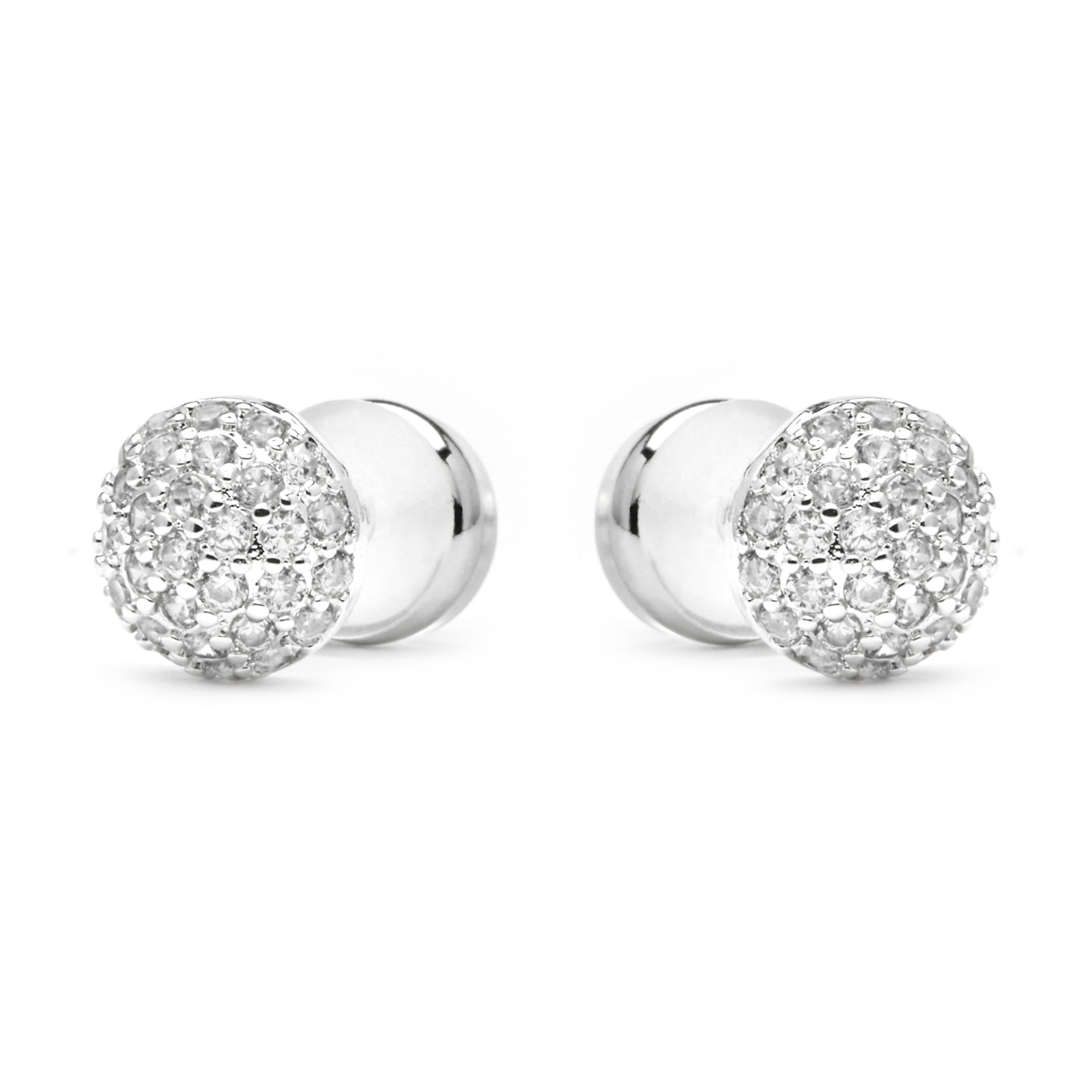 Pendientes acabado plata y Circonita Brillante