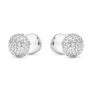 Pendientes acabado plata y Circonita Brillante