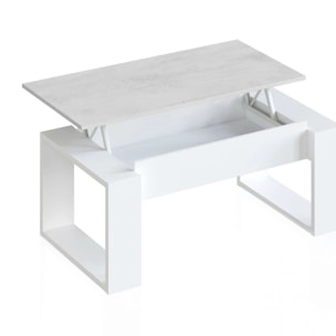Mesa de centro elevable Neo Blanco Artik (Blanco Mate) - Gris Cemento