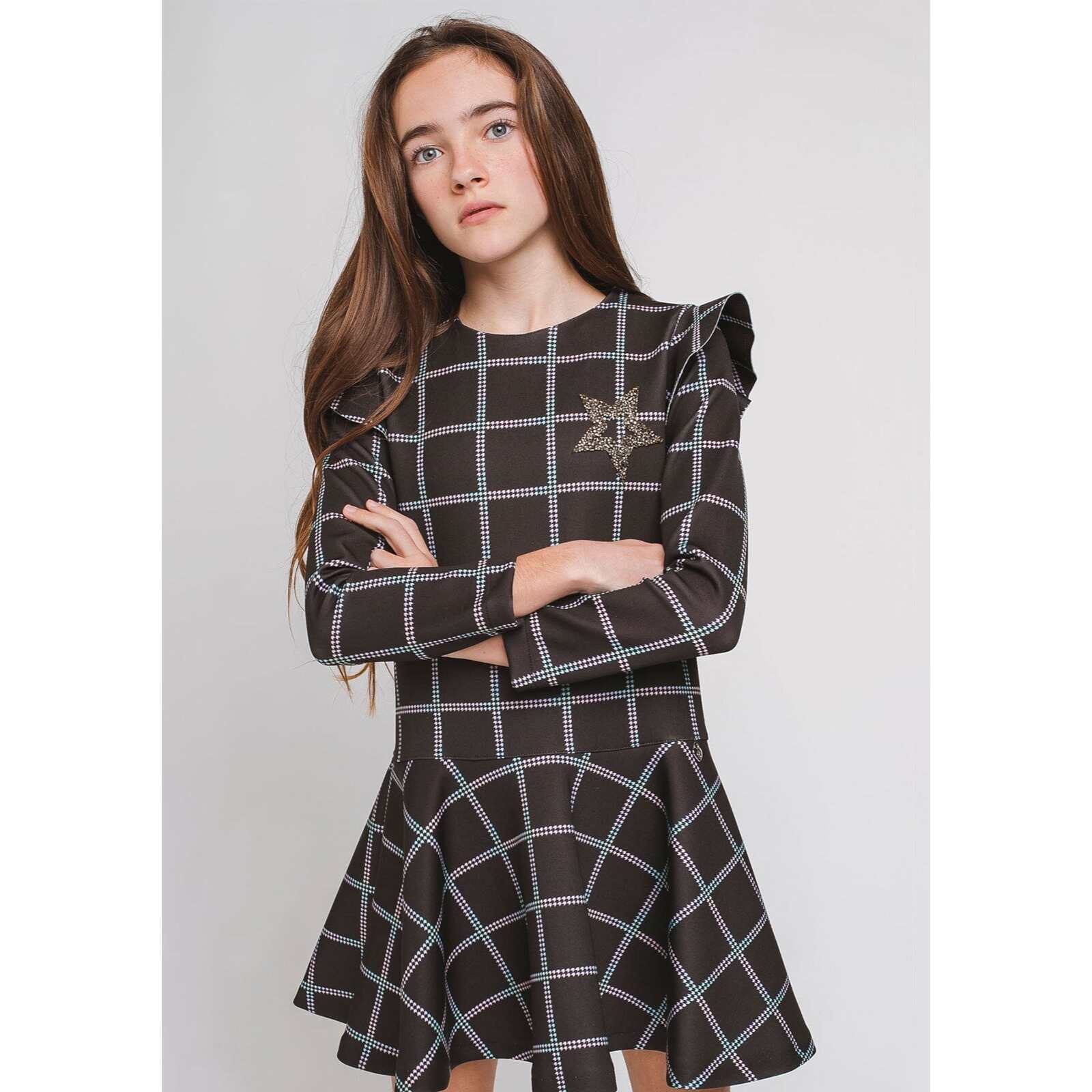 Vestido Cuadrados Negro Niña