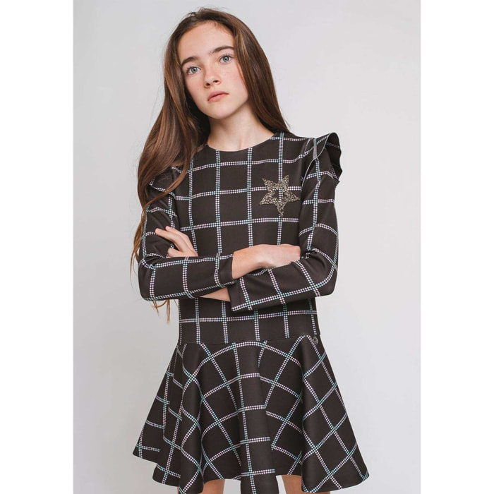Vestido Cuadrados Negro Niña