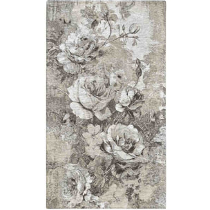 Tappeto Arredo Disegno Floreale Tortora