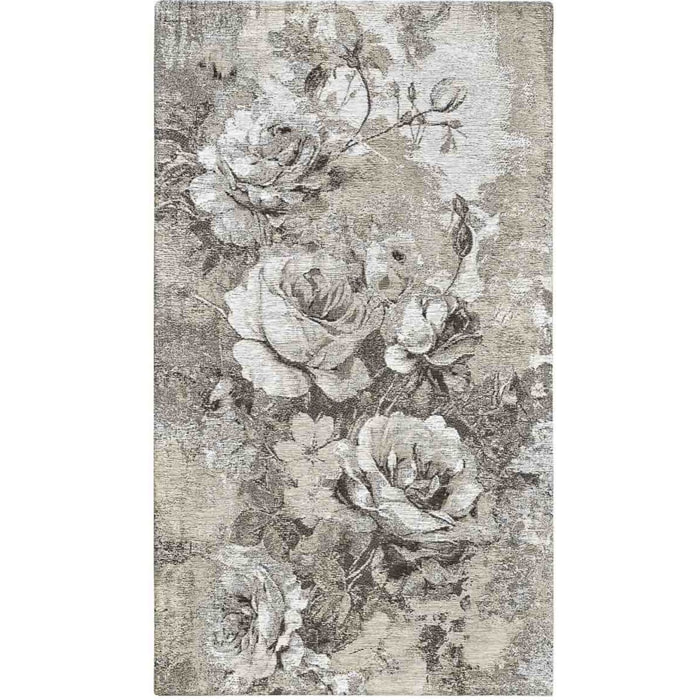 Tappeto Arredo Disegno Floreale Tortora