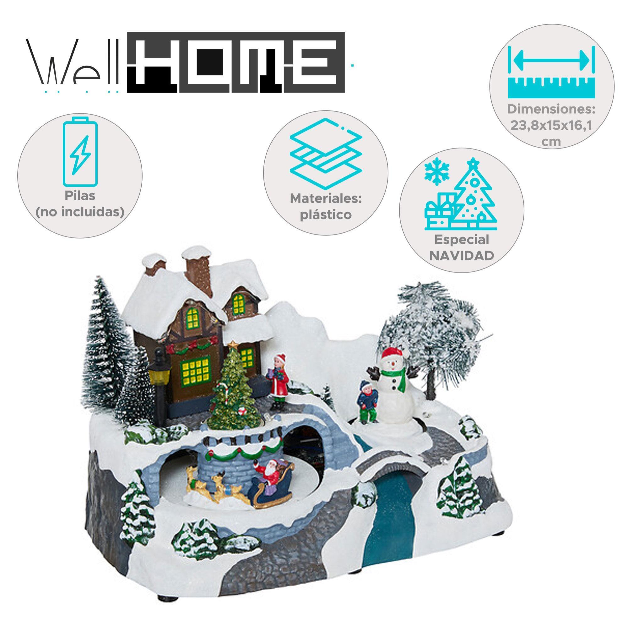 Well home - casa de luces de pueblo navideño