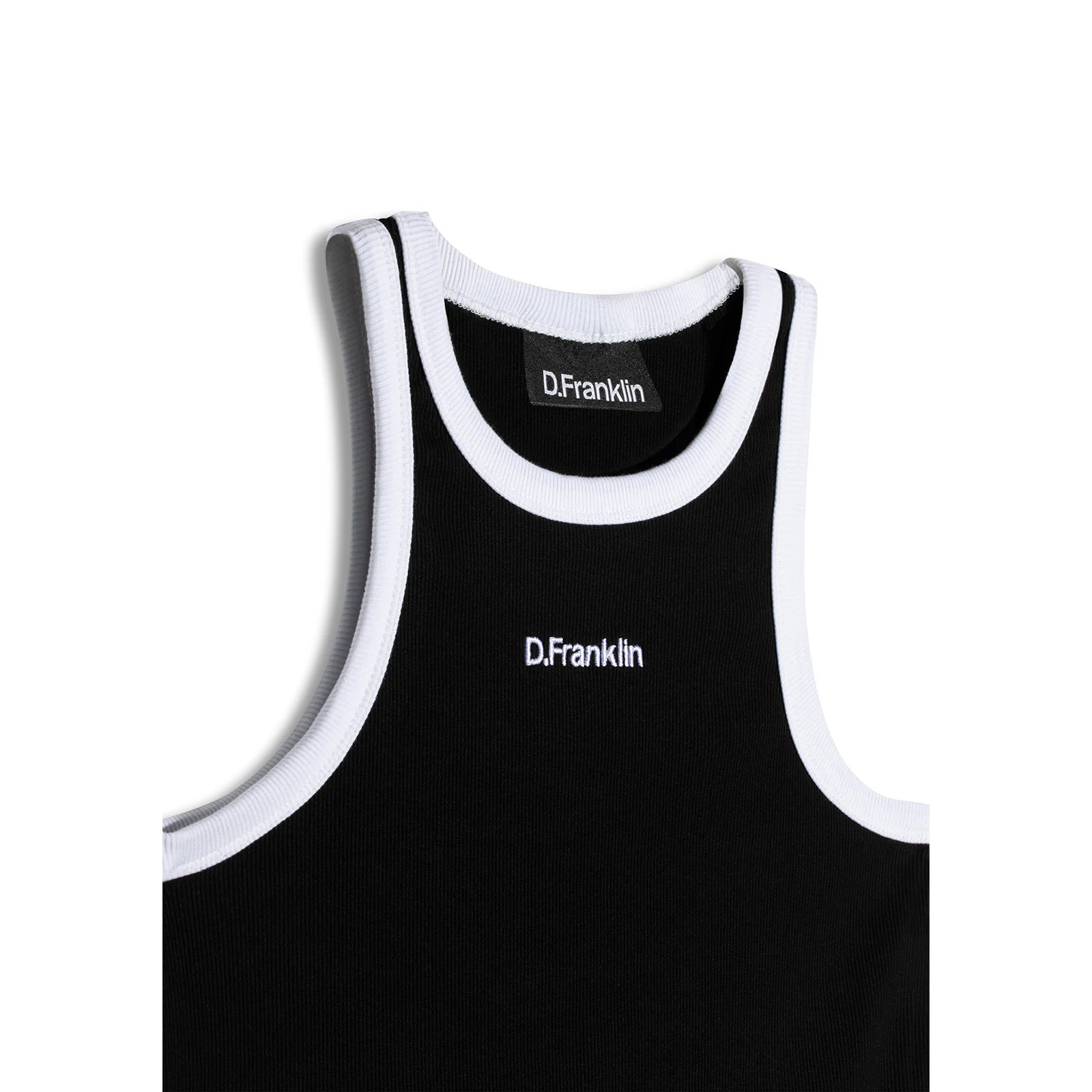 Camiseta de Tirantes Rib Tank Negro / Blanco D.Franklin