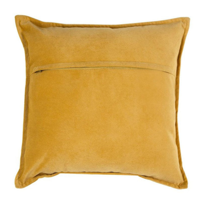 Coussin "Lilou" Effet velours 45 x 45 cm - Couleur: Ocre