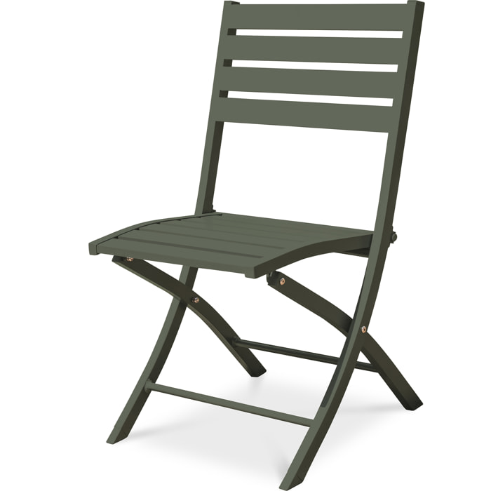 MARIUS - Chaise de jardin pliante en aluminium vert