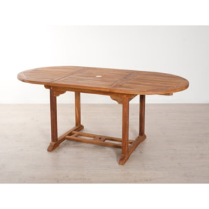 MAEVA - Table de jardin 4/6 personnes - ovale extensible 120/180 x 90 cm en bois Teck huilé