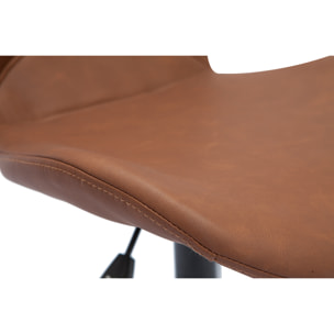 Chaise de bureau à roulettes marron et métal noir JOSH