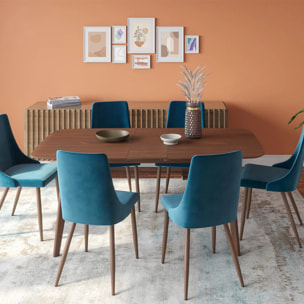 Table rectangulaire 4/6 personnes extensible en bois foncé 150/180 cm - Oman