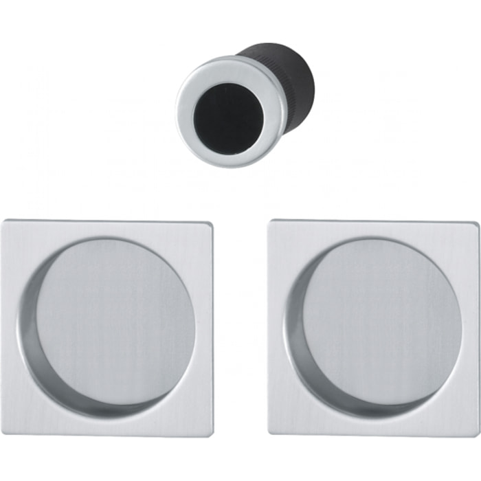 Serrure+cuvette+doigt 4921 aveugle HOPPE pour porte coulissante - chromé satiné - 3948083