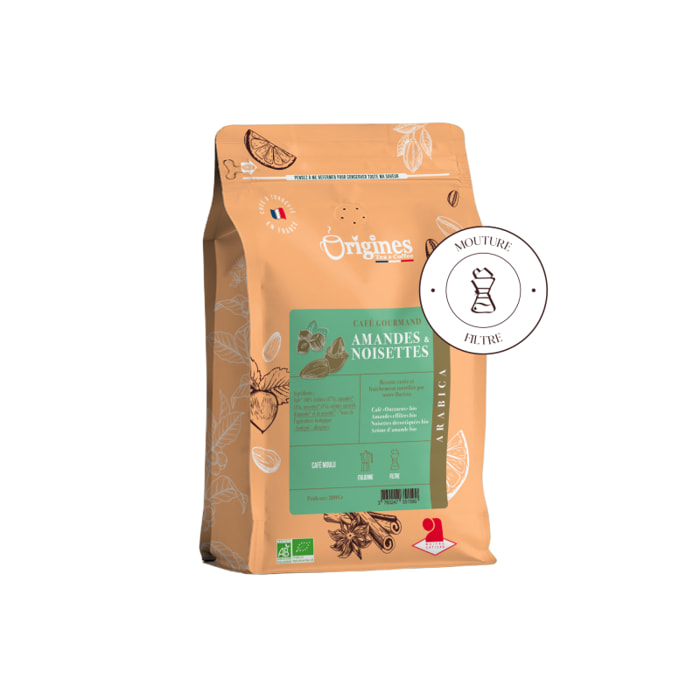 Café Gourmand Bio Amandes et Noisettes - Moulu Filtre 200g
