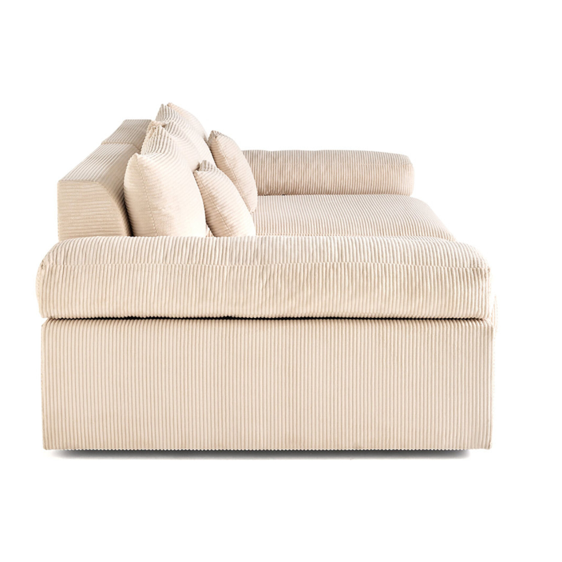 Aspen - canapé 4 places - assise profonde - velours côtelé - Beige