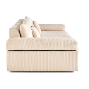 Aspen - canapé 4 places - assise profonde - velours côtelé - Beige