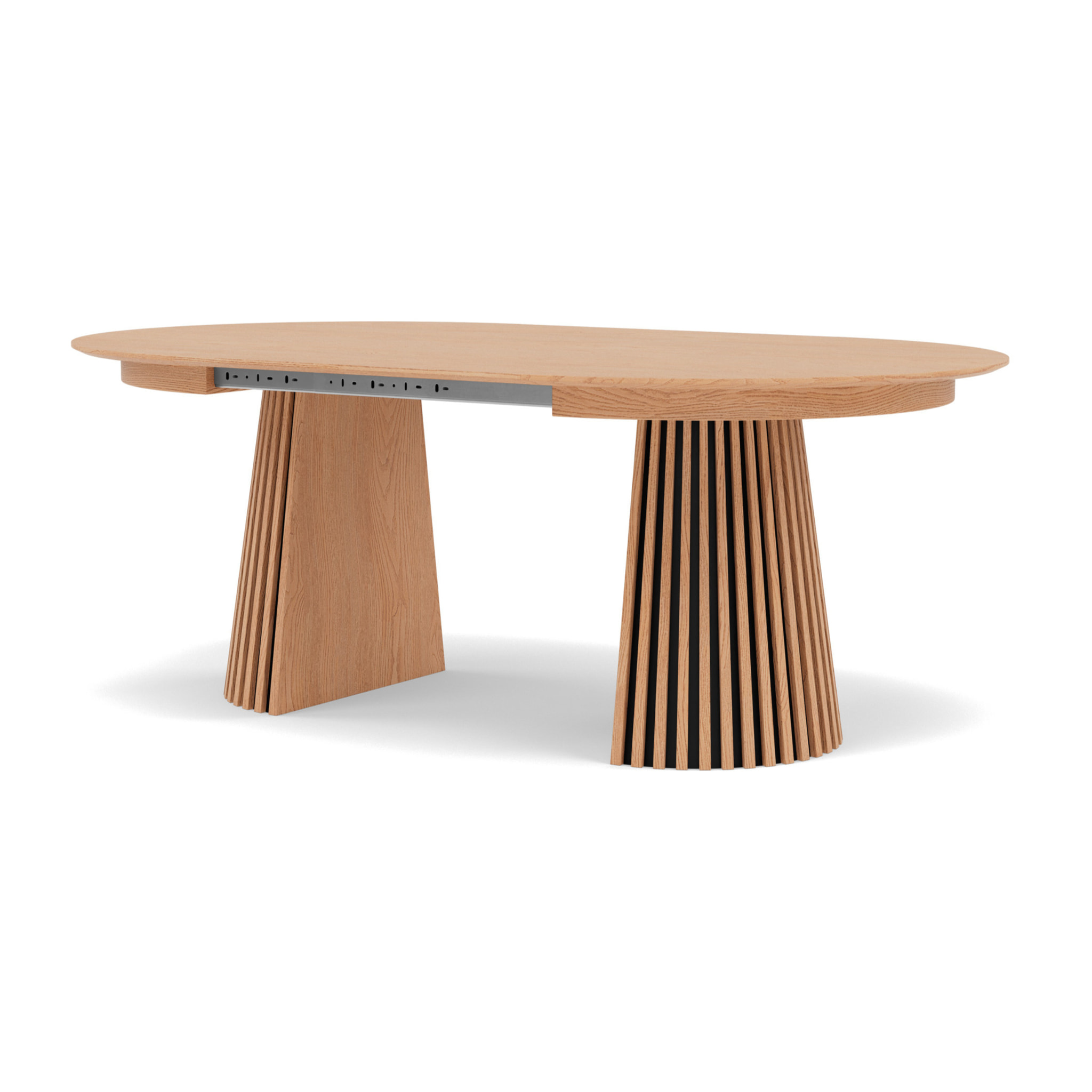 Freya - table à manger ronde extensible - effet bois - 4 à 8 personnes - Bois