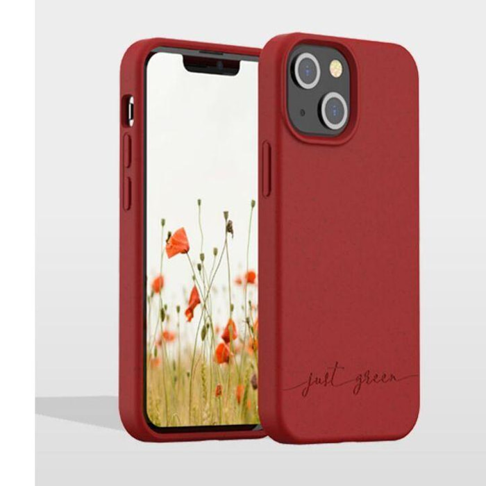 Coque JUST GREEN iPhone 13 mini Bio rouge