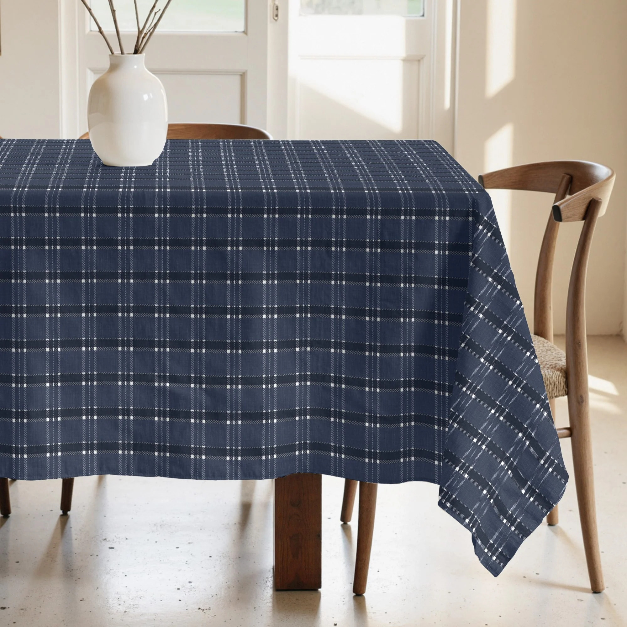 Nappe anti-taches 100% coton Camilo Blue