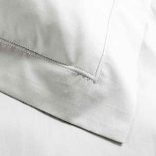 Taie d'oreiller volant plat 100% percale de coton ORIGINE - Blanc