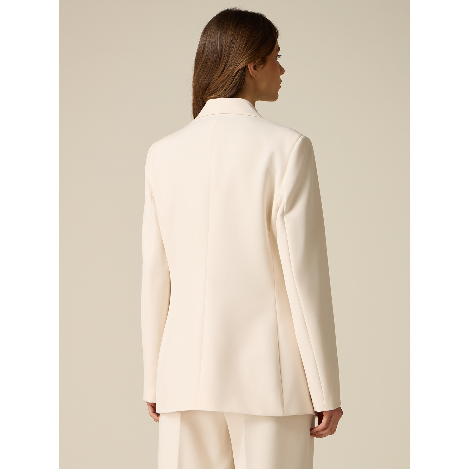 Oltre - Blazer monopetto con bottone foderato - Bianco