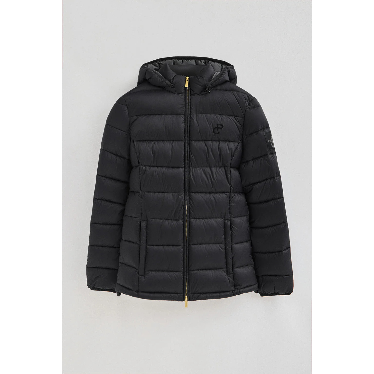 Chaqueta ultralight negra con logo Polo Club