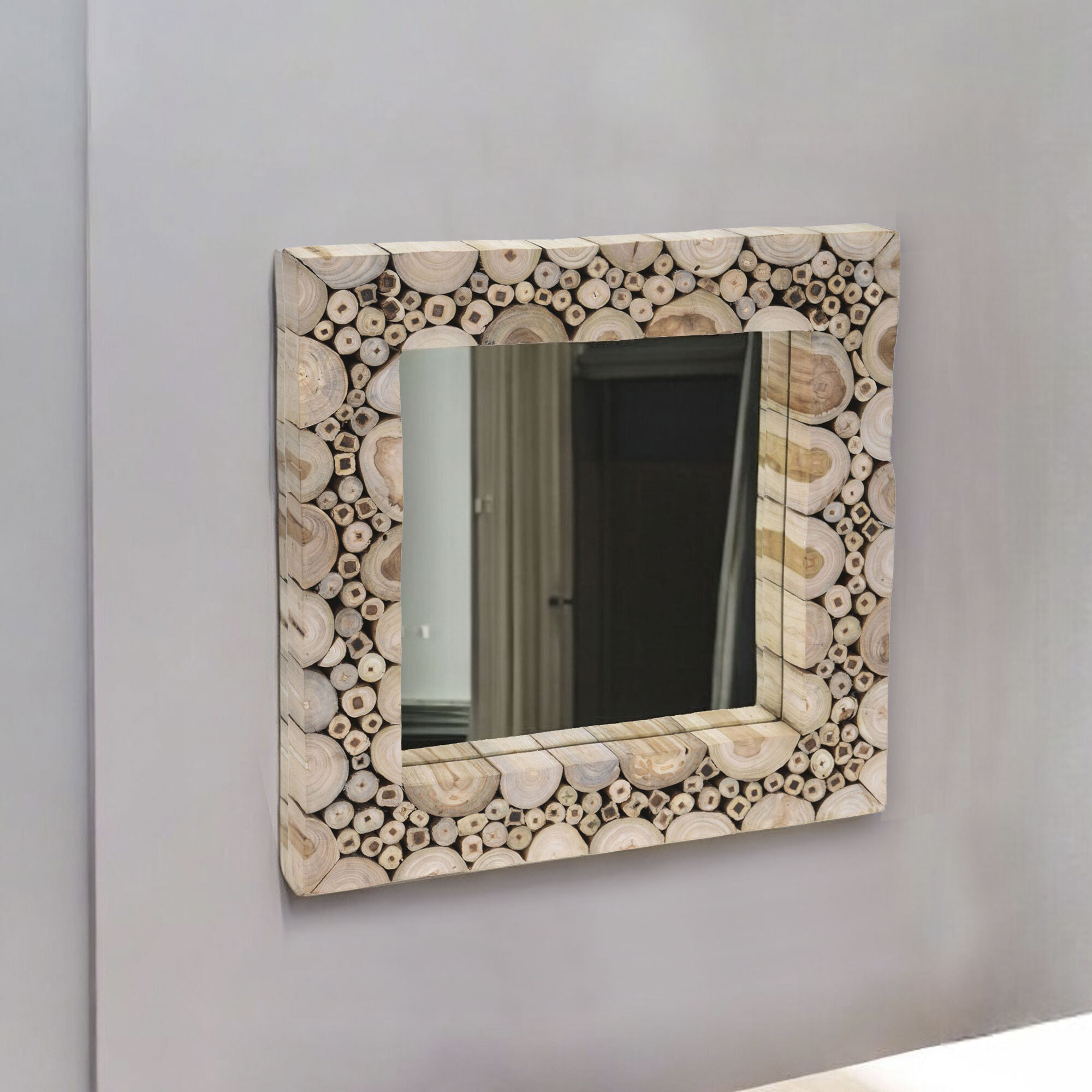 Well home espejo con marco cuadrado 50x50cm