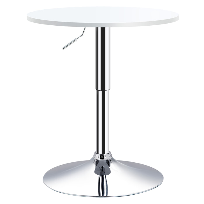 Mesa de Bar Regulable en Altura con Base Antideslizante Ø60x69-93 cm Blanco