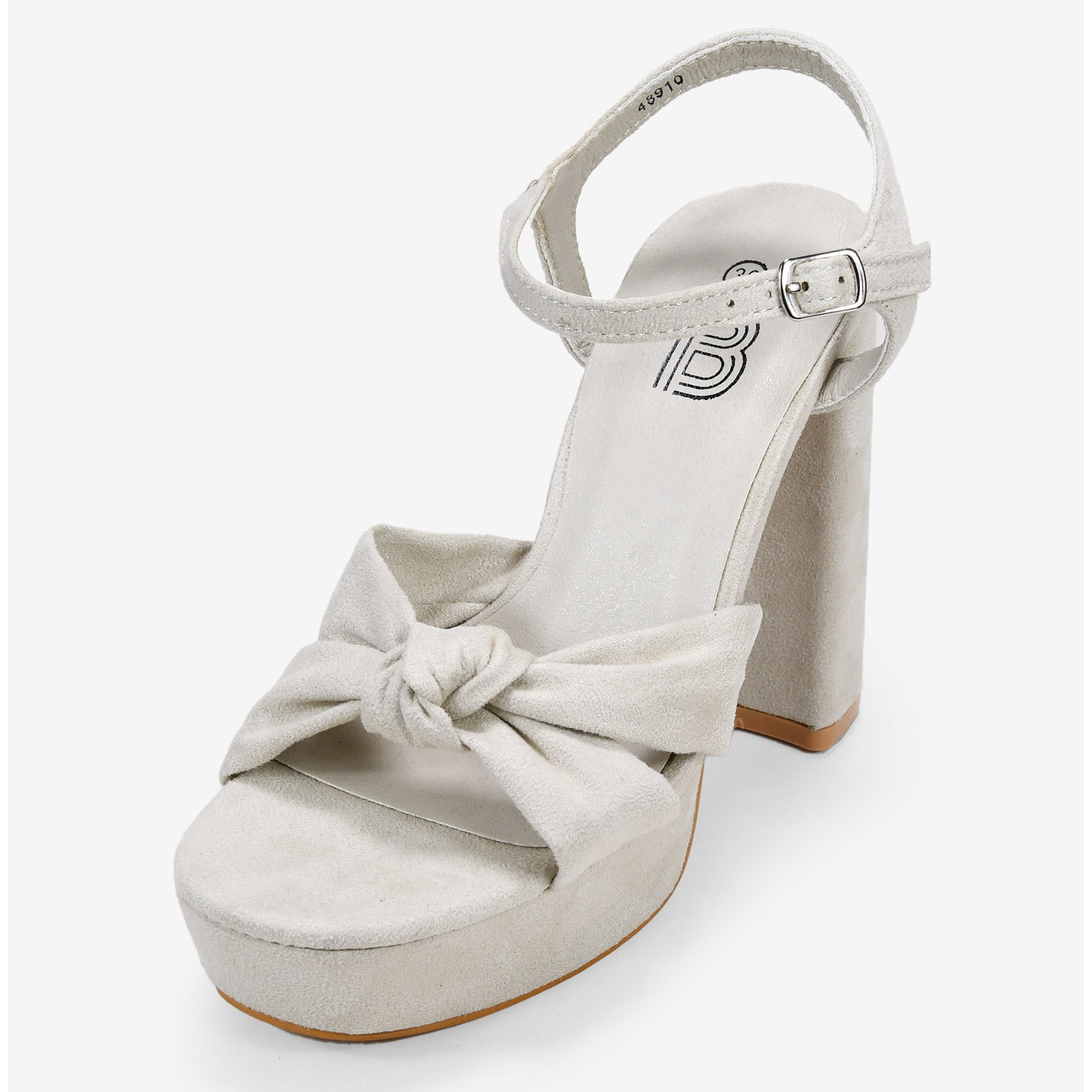 Sandalias de tacón piedra con nudo