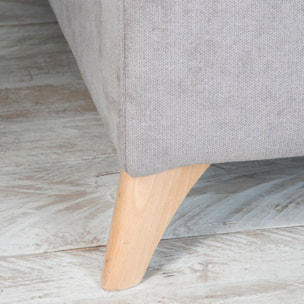 Canapé d'angle Dandy -textile, mousse pu, bois et panneau de particules-couleur gris 295 x 103 x 170 cm