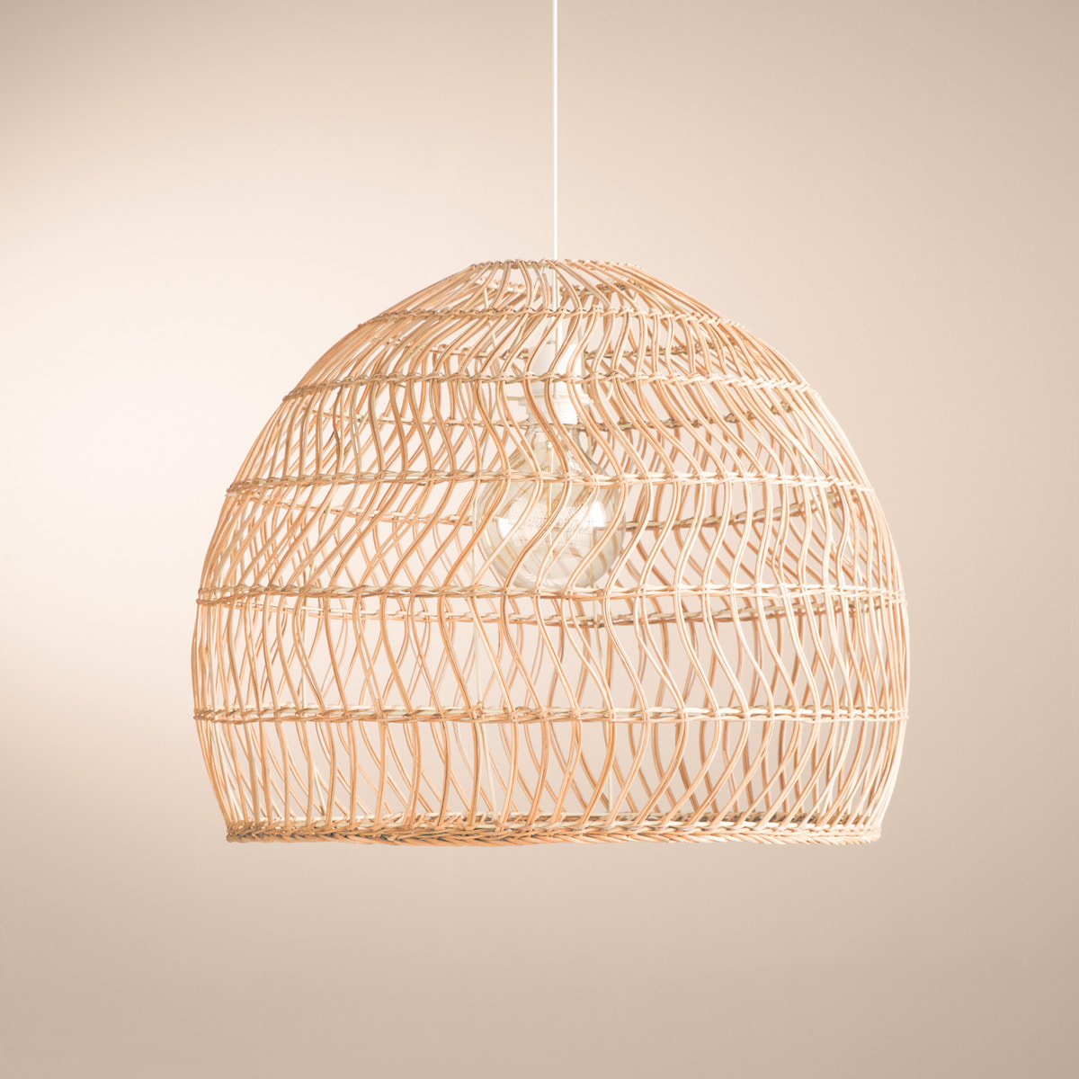 Suspension "Joy" - rotin et métal - D58 cm