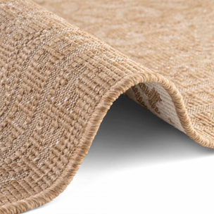 Tapis exterieur kilim oriental, structure robuste, anis