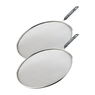 Lot de 2 couvercles 43,5/28,9 cm en inox et plastique avec 2 ustensiles de cuisine Fackelmann Basic