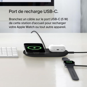 Chargeur induction BELKIN station de recharge 15W 2 en 1