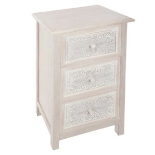 Commode "Hina" blanc 3 tiroirs