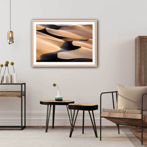Affiche Vagues de sable Affiche + cadre en bois - Chêne