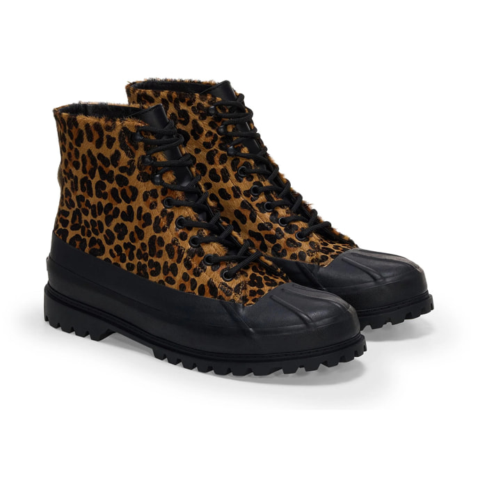 Superga - Stivaletti Uomo Donna Nero - 3343 ALPINA DUCK CALFHAIR
