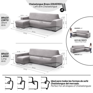 Funda TERCIOPELO ANTI MANCHAS Multi elástica para CHAISE LONGUE modelo VERONICA