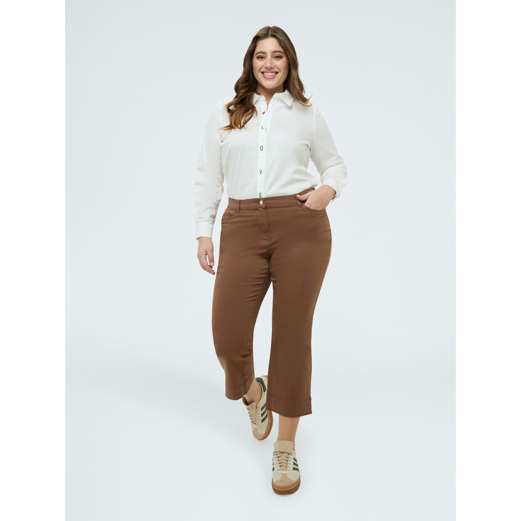 Fiorella Rubino - Pantaloni Kick Flare flare in cotone - Marrone